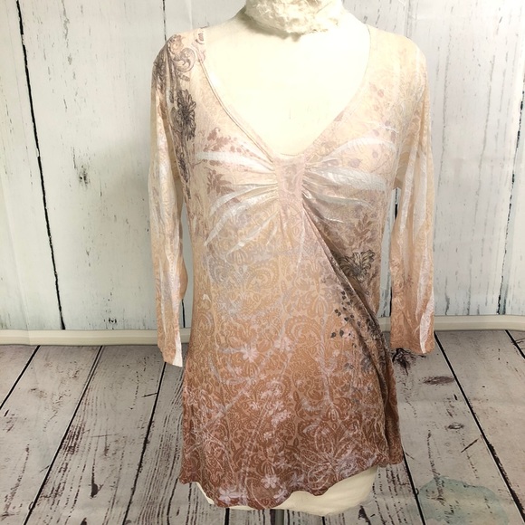 Suki Jones Tops - Last Chance! Sheer Floral Paisley Burnout Top